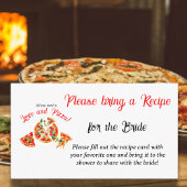Italian Love & Pizza Party Bridal Shower Recipe Informatiekaartje