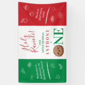 Italian Meatball 1st Birthday  Spandoek (Verticaal)