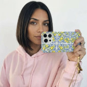 Italian Mediterranean Blue Tile Lemon Pattern