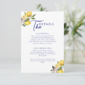 Italian Mediterranean Tile & Lemon Wedding   Informatiekaartje (Staand voorkant)
