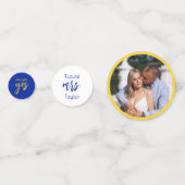 Italian Mosaic Blue Tile & Lemons Bridal Shower Confetti (Achterkanten)