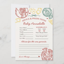 Italian Pasta Advice for Baby Shower Card Kaart