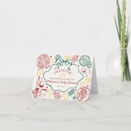 Italian Pasta Dinner Party Thank You Card Bedankkaart