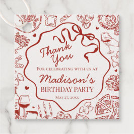 Italian Pasta Holy Cannoli Birthday Party Bedankjes Labels