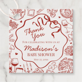 Italian Pasta Special Delivery Baby Shower Bedankjes Labels