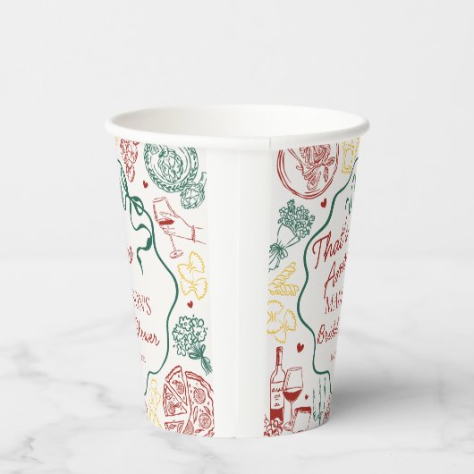 Italian Pasta Thats Amore Bridal Shower Papieren Bekers (Rechts)