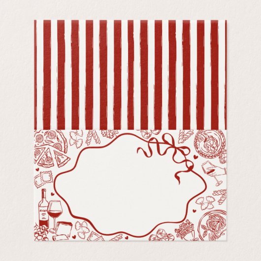 Italian Pasta Thats Amore Place Card Table Decor (Outside Unfolded)