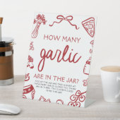 Italian Pizza Guess How Many Garlic Baby Shower  Reclamebord Met Voetstuk (Insitu)