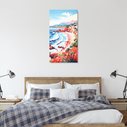 Italian Seaside Village Canvas Wall Art (Insitu (Slaapkamer))