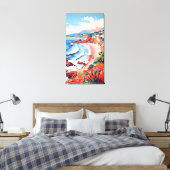Italian Seaside Village Canvas Wall Art Afdruk (Insitu (Slaapkamer))