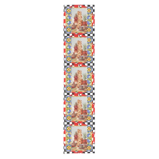 Italian,Sicilian art,maiolica,tiles,baroque art   Korte Tafelloper (Voorkant)