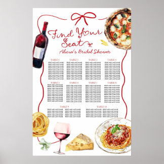 Italian That's Amore Bridal Shower Seating Chart Poster