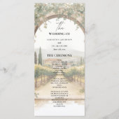 Italian Vineyard Wedding Program | Tuscan Arch Menu (Voorkant)