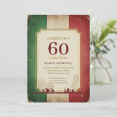 Italian Vintage 60th Birthday Invitation (Debout devant)