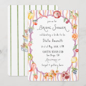 Italian Watercolor Rustic Bridal Shower Invitation (Devant / Derrière)