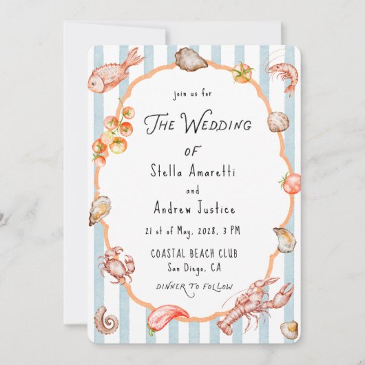 Italian Watercolor Rustic Wedding Invitation (Devant)