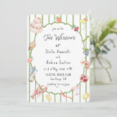 Italian Watercolor Rustic Wedding Invitation Kaart (Staand voorkant)