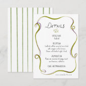 Italian Watercolor Rustic Wedding Reception Informatiekaartje (Voorkant / Achterkant)