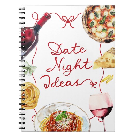 Italian Wine Pizza Date Night Ideas Notitieboek (Voorkant)