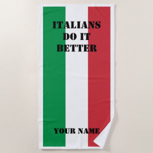 Italianen doen het beter onder de italiaanse vlag strandlaken