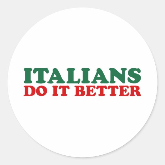 Italianen doen het beter ronde sticker (Voorkant)