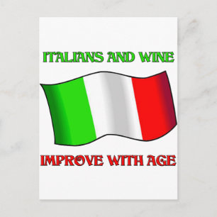 Italianen en wijn, verbeteren met de leeftijd briefkaart