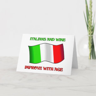 Italianen en wijn, verbeteren met de leeftijd feestdagen kaart