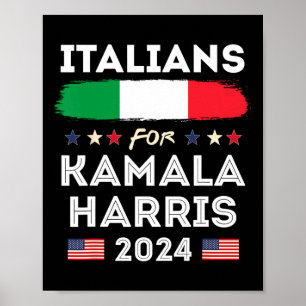 Italianen voor Kamala Harris 2024 Italia Flag Patr Poster