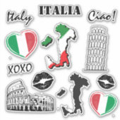 Italie 12pc Variety Sticker Pack (Devant)