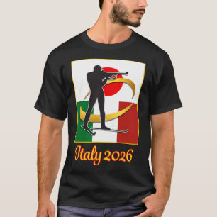 Italië 2026 Biathlon Japan Italië Vlaggen 2026 Win T-shirt