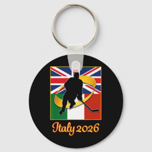 Italië 2026 IJshockey Verenigd Koninkrijk Italië V Sleutelhanger
