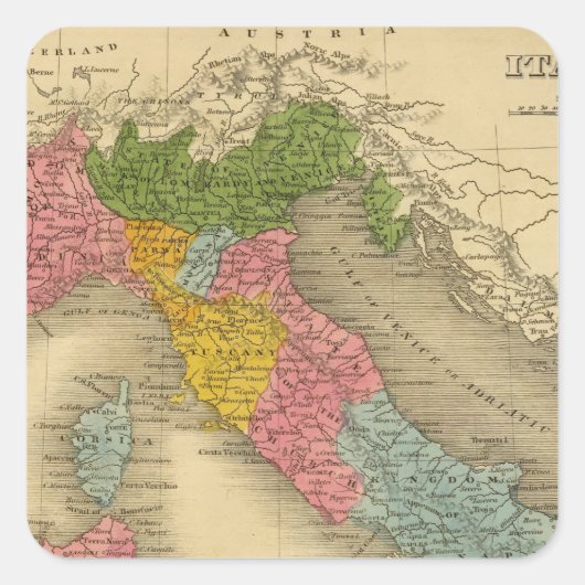 Italië 8 vierkante sticker (Voorkant)