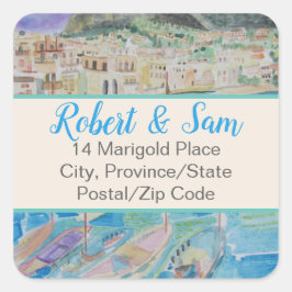 Italië Adreslabel (20) Vierkante Sticker