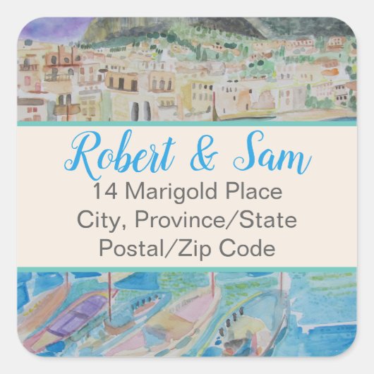 Italië Adreslabel (20) Vierkante Sticker (Voorkant)