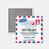 Italië Air Mail Bruiloft Save the Date Magneet (Voorkant / Achterkant)