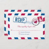 Italië Air Mail Wedding RSVP (Voorkant / Achterkant)