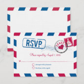 Italië Air Mail Wedding RSVP Kaartje (Voorkant / Achterkant)