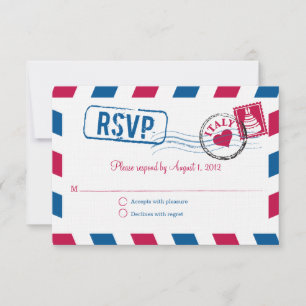 Italië Air Mail Wedding RSVP Kaartje