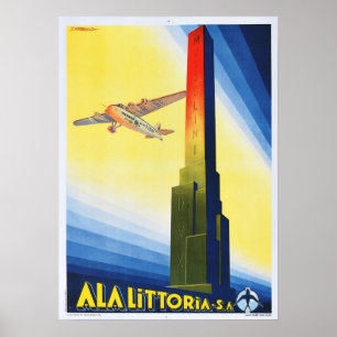 ITALIE ALA LITTORIA Airlines Affiches de l'avion V