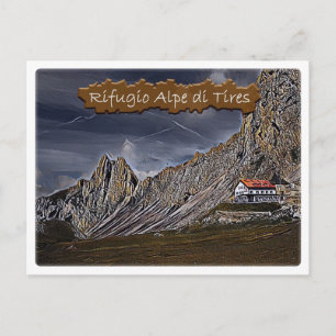 Italië - alpenhut Alpe di Tires - Dolomiti - Briefkaart