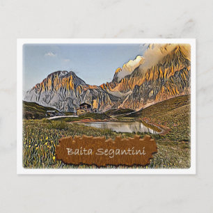 Italië - Alpenhut Baita Segantini - Dolomiti - Briefkaart