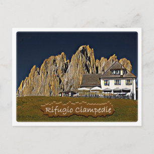 Italië - Alpenhut Ciampedie - Dolomiti - Briefkaart