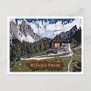 Italië - alpenhut fanes - Dolomiti - Briefkaart