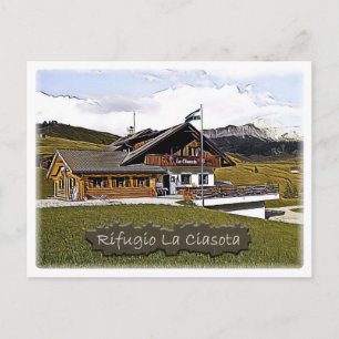 Italië - alpenhut La Ciasota - Dolomiti - Briefkaart