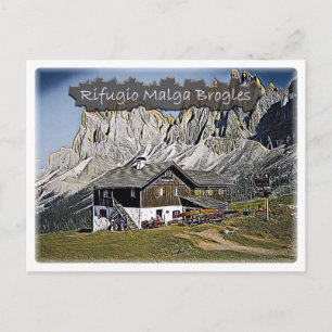 Italië - alpenhut Malga Brogles - Dolomiti - Briefkaart