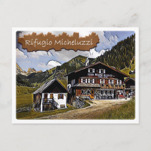 Italië - alpenhut Micheluzzi - Dolomiti Briefkaart