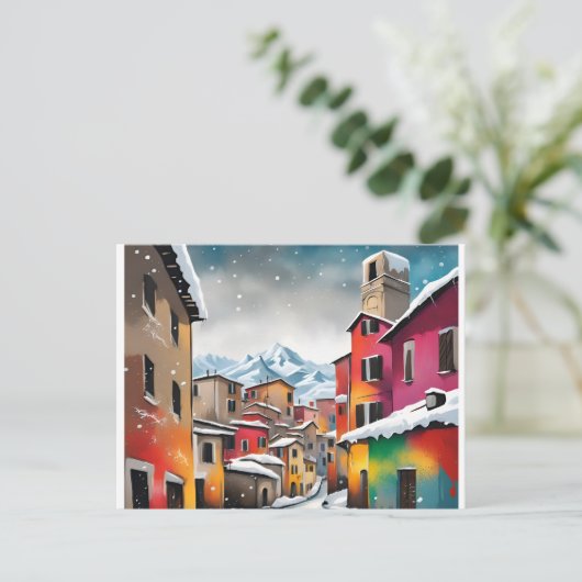 Italie, Alpes, Carte postale de Noël d'hiver 008 (Debout devant)