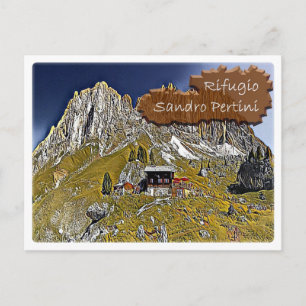 Italië - alpine hut Sandro Pertini - Dolomiti Briefkaart