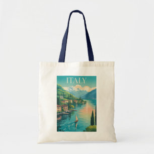 Italië Amalfi-kust Illustratie Reis Kunst Vintage Tote Bag