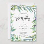 Italie Amalfi olives modernes faire-part de mariag (Devant)